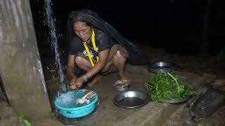 Washing and cooking technology green vegetables in village || Nepali village