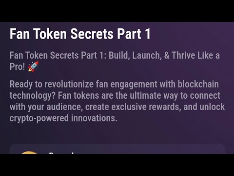 Fan Token Secrets Part 1 tapswep