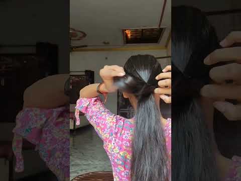 Easy Ponytail hairstyle | hairstyle on jeans #shorts #hairstyle #easyhairstyle #hairstyles