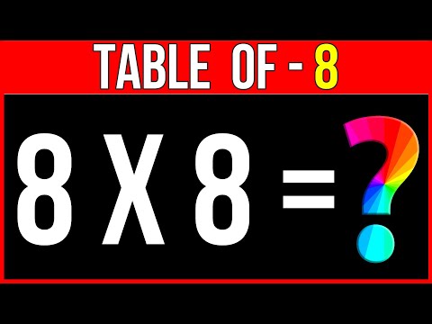 Table of 8 | Multiplication Tables for Kids | Math Tables