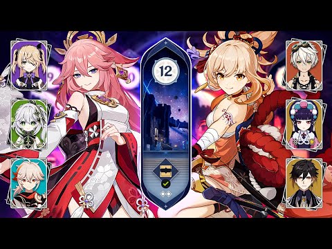 C0 Yae Miko Aggravate & C0 Yoimiya Hypercarry! Floor 12 Spiral Abyss 3.2 Showcase! (Genshin Impact)