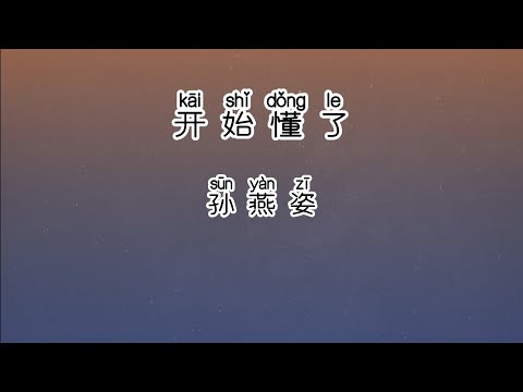 《开始懂了》 孙燕姿 【高音质歌词版】中文拼音