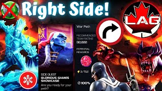 Right Side ITEMLESS Showcase! New Solo AW Glorious Games Saga Side Quest Guide Part 2! - MCOC