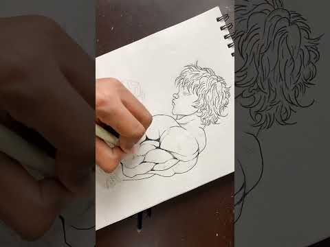 drawing baki hanma 💪🏻🔥 #baki #shorts #viral #drawing #art #anime #animeart #sketch