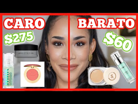 USANDO PRODUCTOS DE MAQUILLAJE BARATOS VS CAROS!!