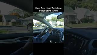 Left turn using hand over hand technique! What’s your thoughts 💭 #rulesoftheroad #studentdriver detr