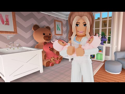 DECORATING MY TWINS NURSERY | Bloxburg Family Roleplay