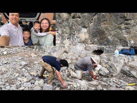 达哥和老婆、孩子们一起去上州纽约挖钻石，看看有没有找到？？Da with his family diamond mining!