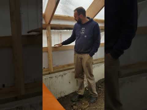 Passive Solar Greenhouse Kneewall From The Inside #Shorts