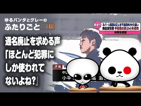 ふたりごと「中国人逮捕のニュースにX民『通名制度廃止を求めます』」