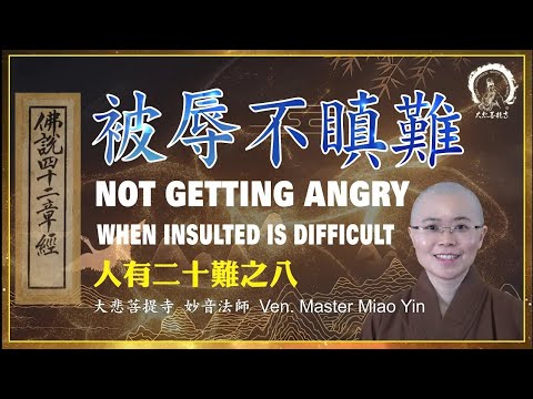 The Challenge of Not Becoming Angry When Insulted | Ven. Master Miao Yin |人有二十難第八難 | 被辱不瞋難|大悲菩提寺妙音法師