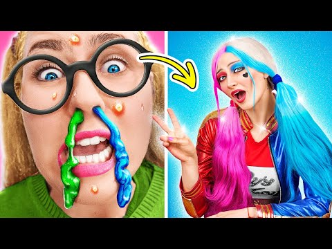 From Nerd to Beauty 💛 Ultimate Crazy Superhero Makeover & Transformation Hacks