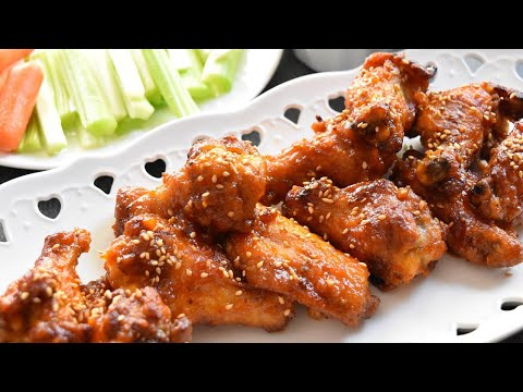 Extra Crispy Air Fryer Honey Sriracha Chicken Wings#101