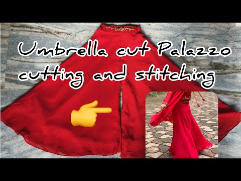 How to cut and stitch designer umbrella cut palazzo with measurements#umbrellacut#palazzo#tailoring