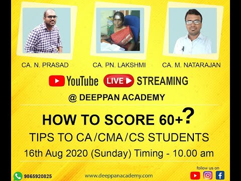 How to Score 60+? - Tips to CA / CMA / CS Students