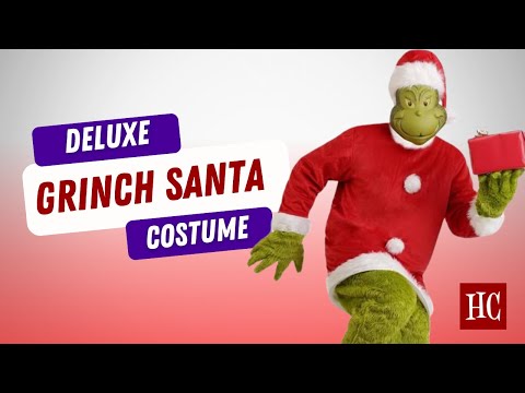 Become the Santa Grinch – Deluxe Men's Grinch Santa Jumpsuit Costume with Mask!