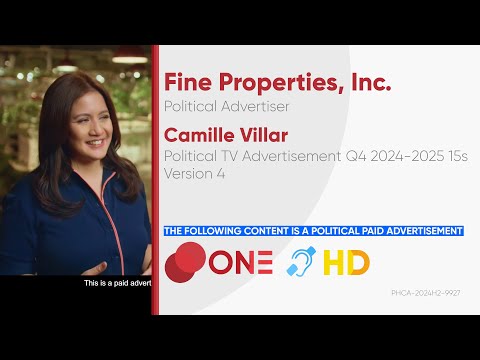 Camille Villar Political TV Ad Q4 2024-2025 15s (Version 4) [CC/HD]