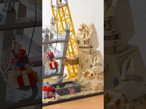 Spiderman vs Sandman but is a LEGO diorama #lego #shorts #spiderman #marvel