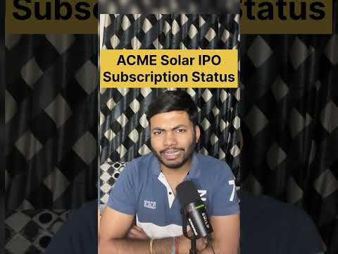 ACME Solar IPO Subscription Status🔥| Latest IPO GMP #ipo #buyback #shortsfeed #hyundai