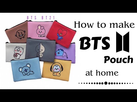 BTS Pouch 💜 / how to make bts pouch / bts back to school / bts stationery / bts diy / bts merch