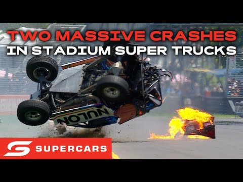 Two MASSIVE Stadium Super Truck Crashes In Adelaide | 2024 Repco Supercars Championship