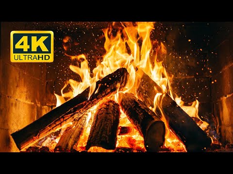 The Best Fireplace 4K 🔥 ( No Music) Fireplace with Crackling Fire Sounds. Cozy Winter Ambience