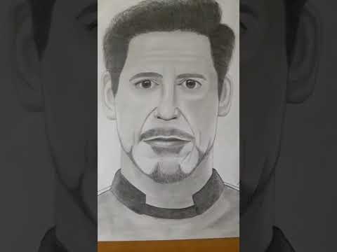 Drawing Robert Downey aka Tony Stark | Iron Man | #shorts #marvel