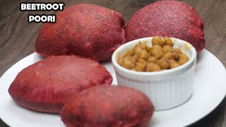 BEETROOT POORI RECIPE | HOW TO MAKE SOFT AND PUFFY BEETROOT POORIS | Sowji's Kitchen