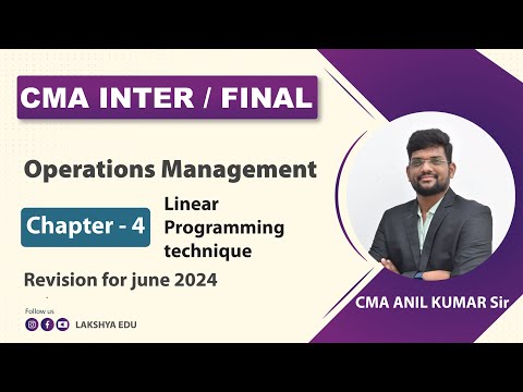 CMA FINAL/INTER  || OM ||Revision for June 2024 || CH 4  LPT  || By CMA ANIL KUMAR B (AIR 4 & 42 )