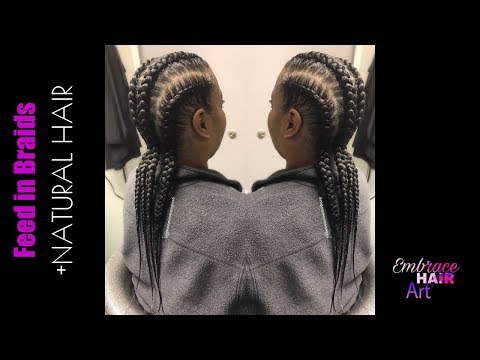 Feed in Braids on Natural Hair