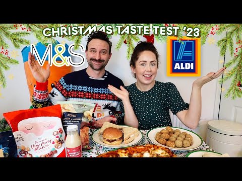 ALDI AND M&S CHRISTMAS TASTE TEST DECEMBER 2023 | New In Christmassy Food Taste Test!