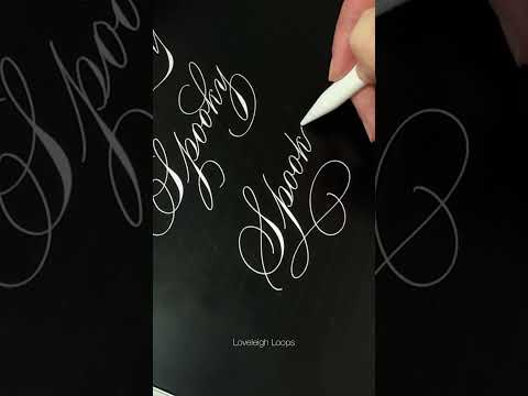 "Spooky" Flourished iPad Calligraphy Quote #asmrvideo  #letteringchallenge #ipadlettering