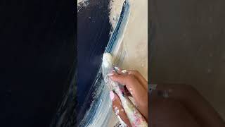 Art therapy | Huge textured blue abstract painting| full time artist #art #abstractart #painting