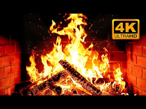 🔥 Cozy Fireplace 4K (12 HOURS). Fireplace with Crackling Fire Sounds. Fireplace Ambience