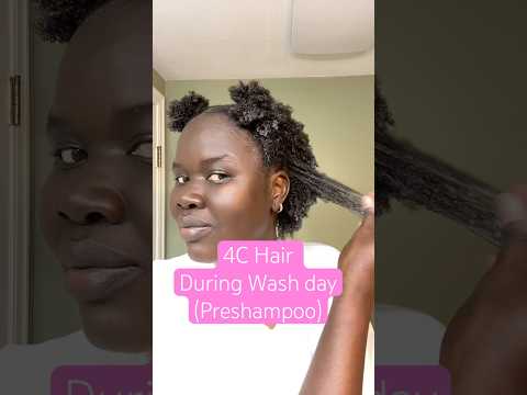 Wash Day: Preshampoo Application on 4C Natural Hair #shortvideo #shorts #naturalhair #curlyhair