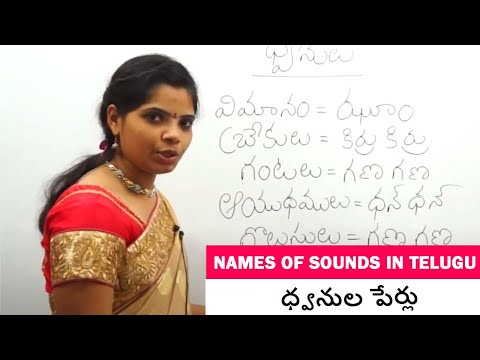 ధ్వనుల పేర్లు | Names of sounds in Telugu | Learn Telugu