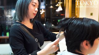 ASMR💈She was a kind barber and I felt relaxed | Good haircuts and massages