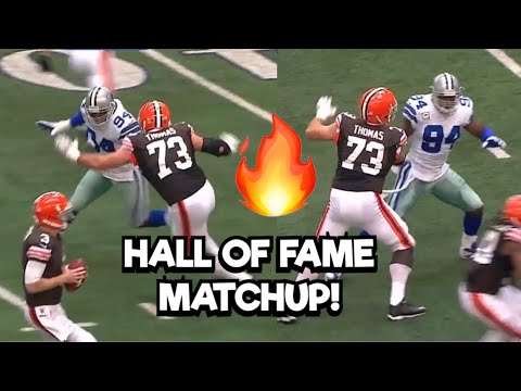 Joe Thomas Vs Demarcus Ware 🔥 NFL Hall of Fame 2023 Matchup! (OL Vs DL)