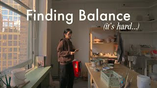 Finding Work-Life Balance as an Artist 🍐| nyc studio VLOG