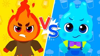 🔥Fire vs Water💧 | Nursery Rhymes | Sing Along | Kid's Songs | Lotty Friends