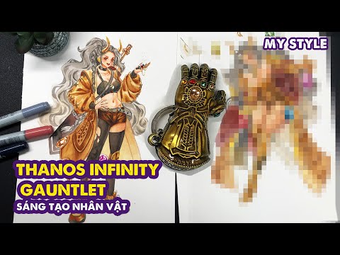 How To Turn INFINITY GLOVES Into HUMAN - Watercolor Painting | Huta Chan