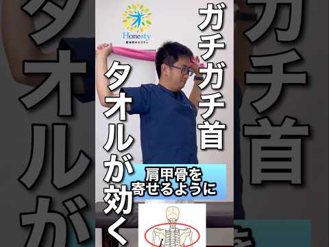 ガチガチ首にタオルが効く！ピンとはって固定できるから無駄な動きがなく首こりや肩こりに効果大！ #shorts