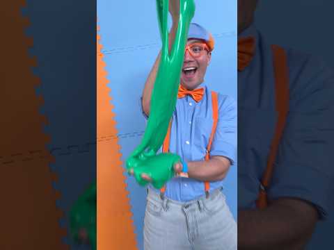 GREEN MAGIC SLIME 🟢 with Blippi! Color Changing Slime! #blippi #shorts