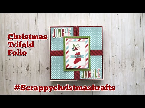 Christmas Trifold Folio a collab w/￼ ​⁠​⁠@KarolinasKrafts #scrappychristmaskrafts