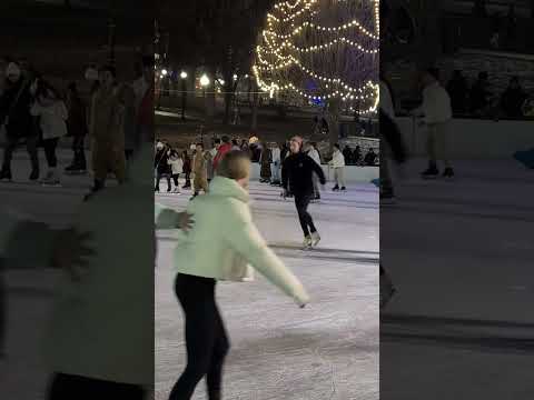 Holiday skating #frogpond #bostoncommon #shorts