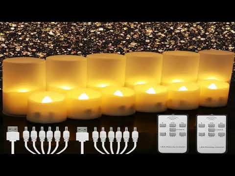 Pack of 12/24 Rechargeable LED Candle with Remote Flameless Flickering Tea Light