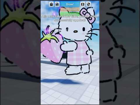 Drawing and turning into Hello Kitty in Doodle Transform #robloxart #robloxshorts #hellokitty