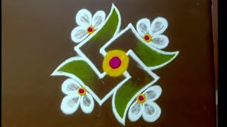 2 Mini Rangoli designs 🌺 5*3*3 & 4*2*2 dots Small Muggulu 🌺 Sukravaram Traditional kolangal