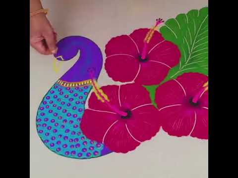 Simple Festival Rangoli Designs using Fruit Basket for Diwali#rangoli #Simplerangoli