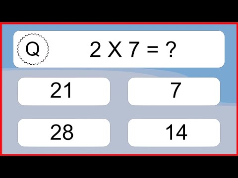 20 Multiplication Quiz Exercises for Kids